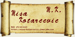 Miša Kotarčević vizit kartica
